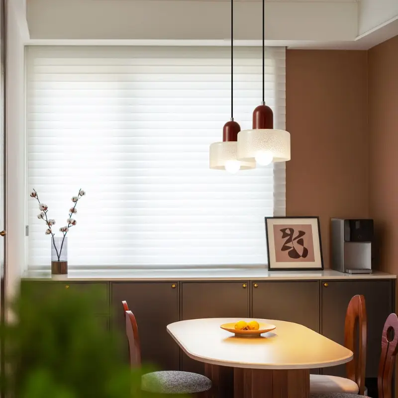 Mid-Century Creative Crystal Sandblasted Glass Pendant Light In A Retro Style