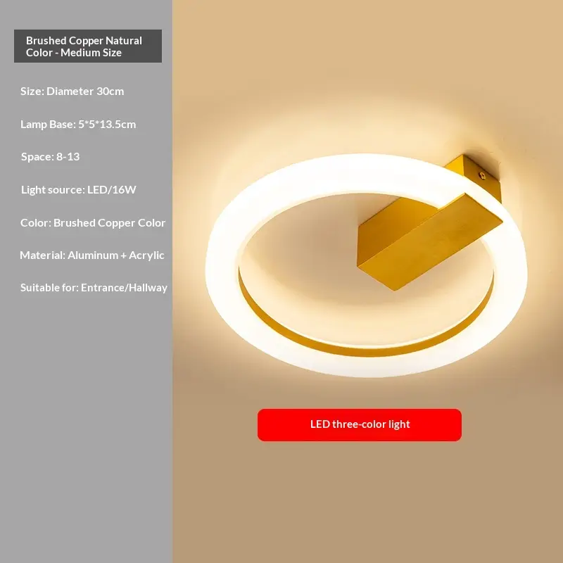 Postmodern Light-luxury Hallway Entryway Foyer Light, Creative LED Round Ceiling Light, Minimalist Nordic-style Porch Light For Taipei
