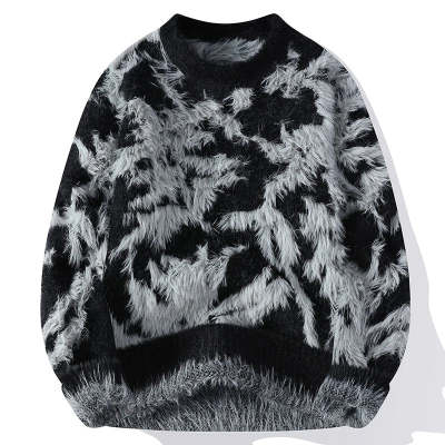 Autumn And Winter Round Neck Loose Sweater Men's Knitted Shirt