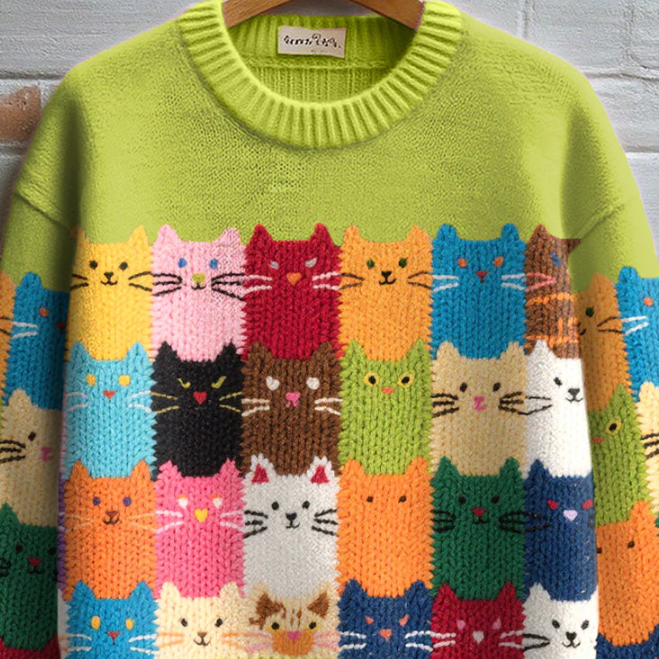 Womens Faux Wool Crew-neck Sweatshirt