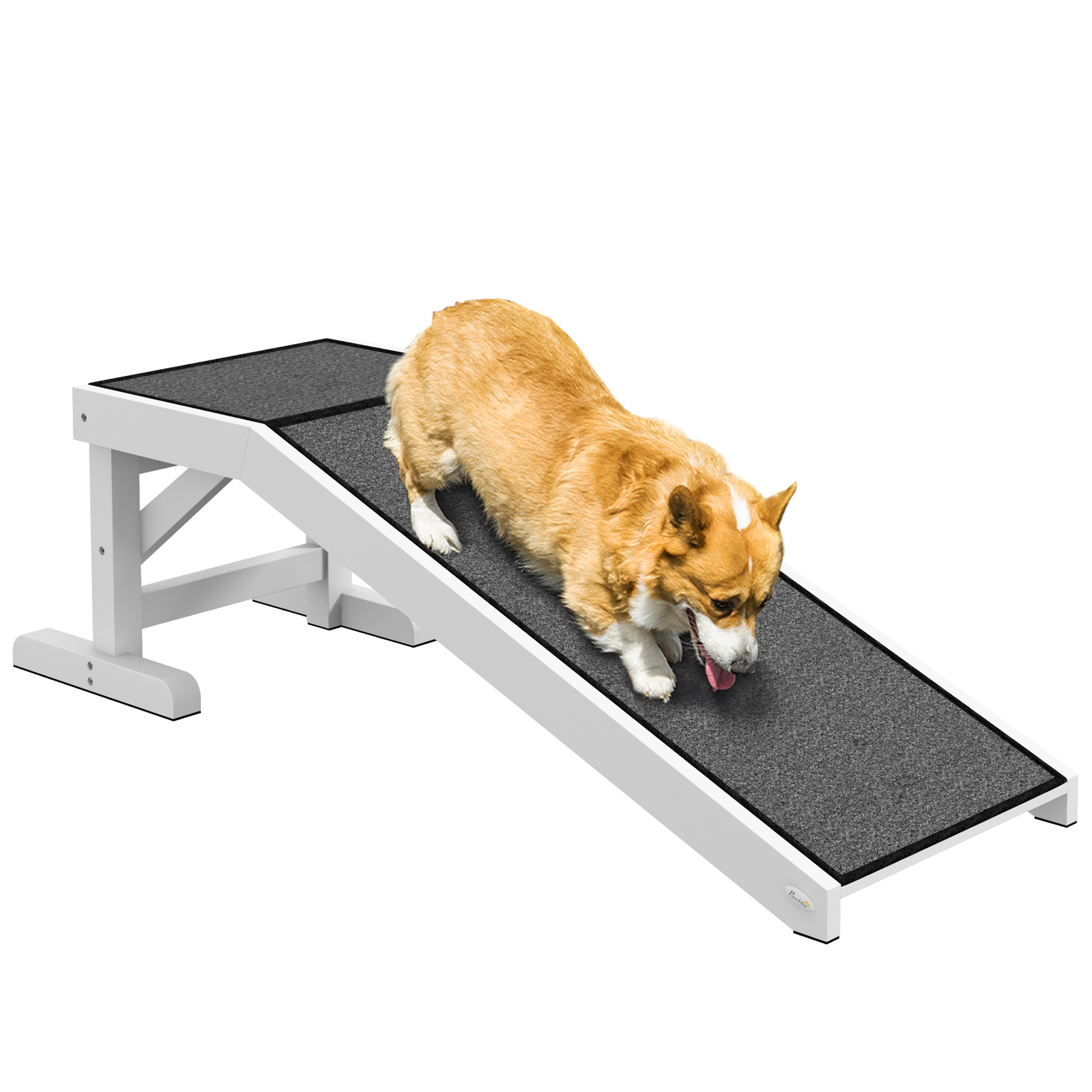 49 Pet Ramp For Dogs  Cats With Non-Slip Carpet, White