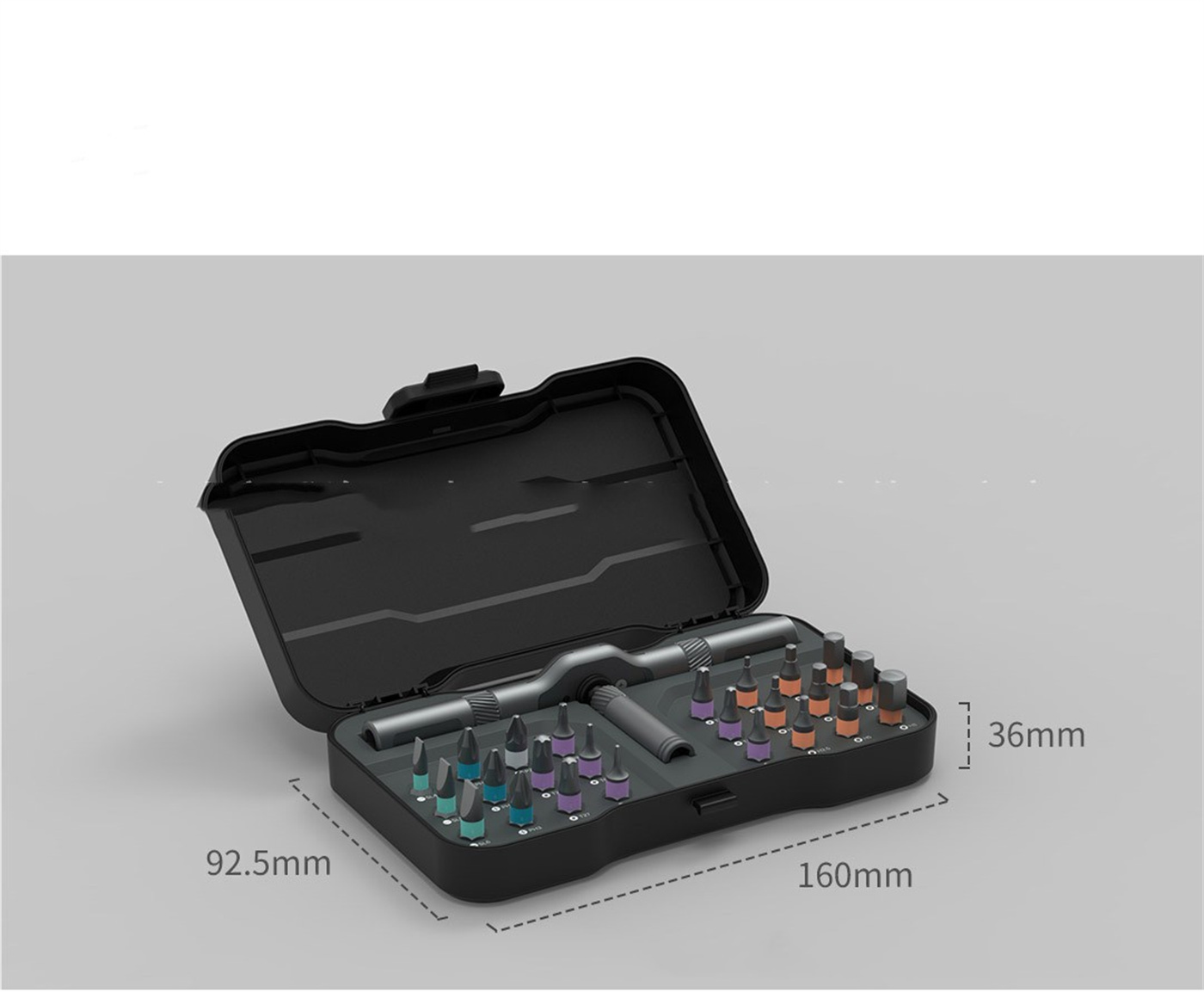 Kit Destornillador Carraca 24 en 1 — Puntas Acero S2, Almacenaje en Mango