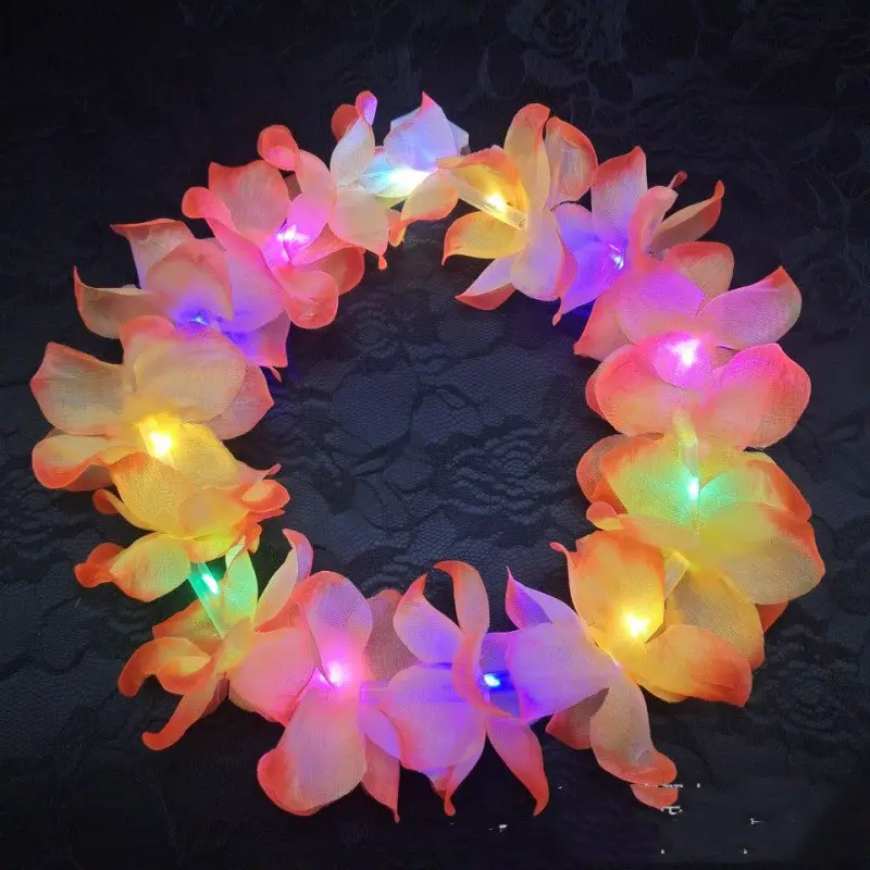 Handmade Polyester Luminous Hawaiian-style Colorful Garland
