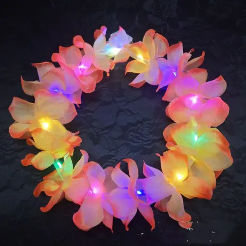 Handmade Polyester Luminous Hawaiian-style Colorful Garland
