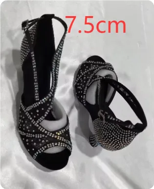 Diamond embedded Latin Dancing Shoes Women's Adult Black - Shop at LoveMi