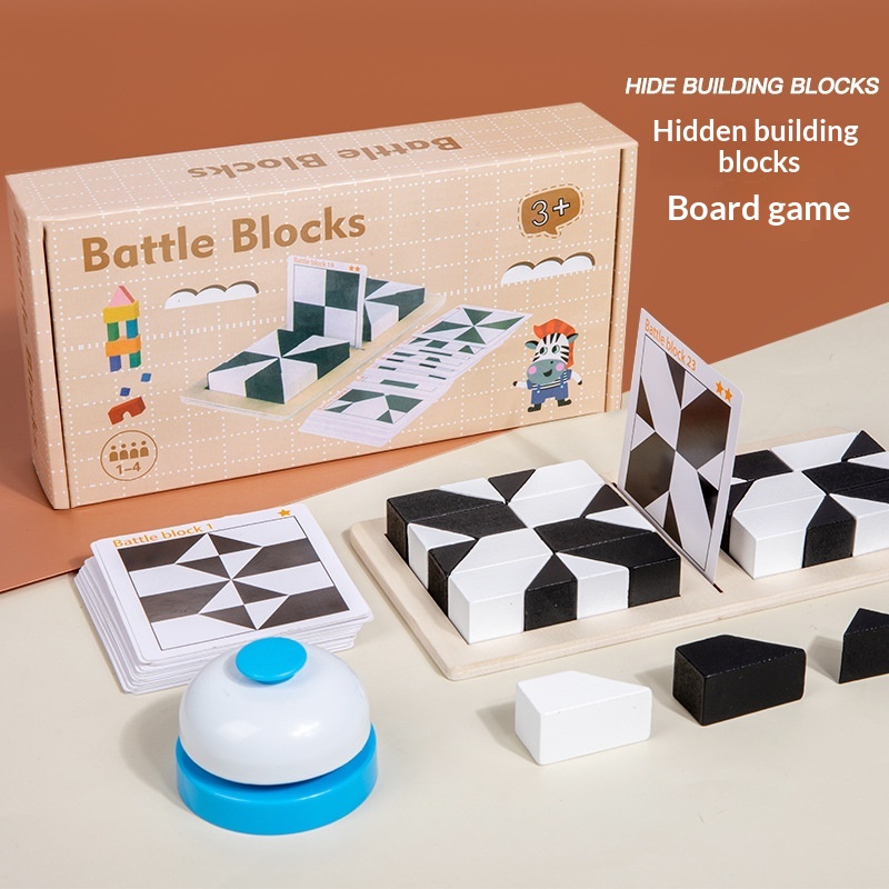 Educational Parent-child Interactive Tabletop Game With Hidden Building Block Puzzles