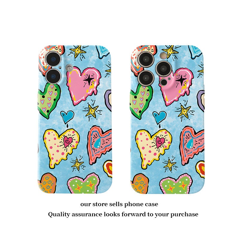 Oil Painting Heart Graffiti Plastic Phone Case