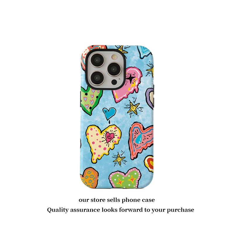 Oil Painting Heart Graffiti Plastic Phone Case