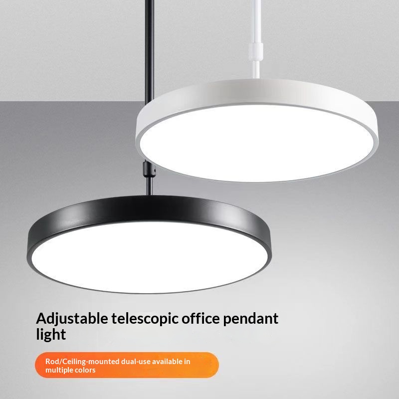 LED Chandelier With A Round Suspension Rod Adjustableextendable Design
