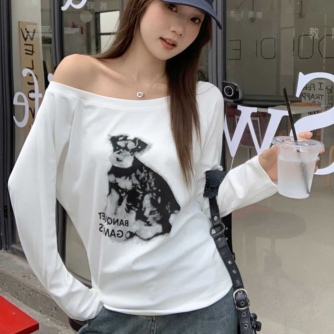 Early Autumn Off-the-Shoulder Versatile Relaxed-Feel Top