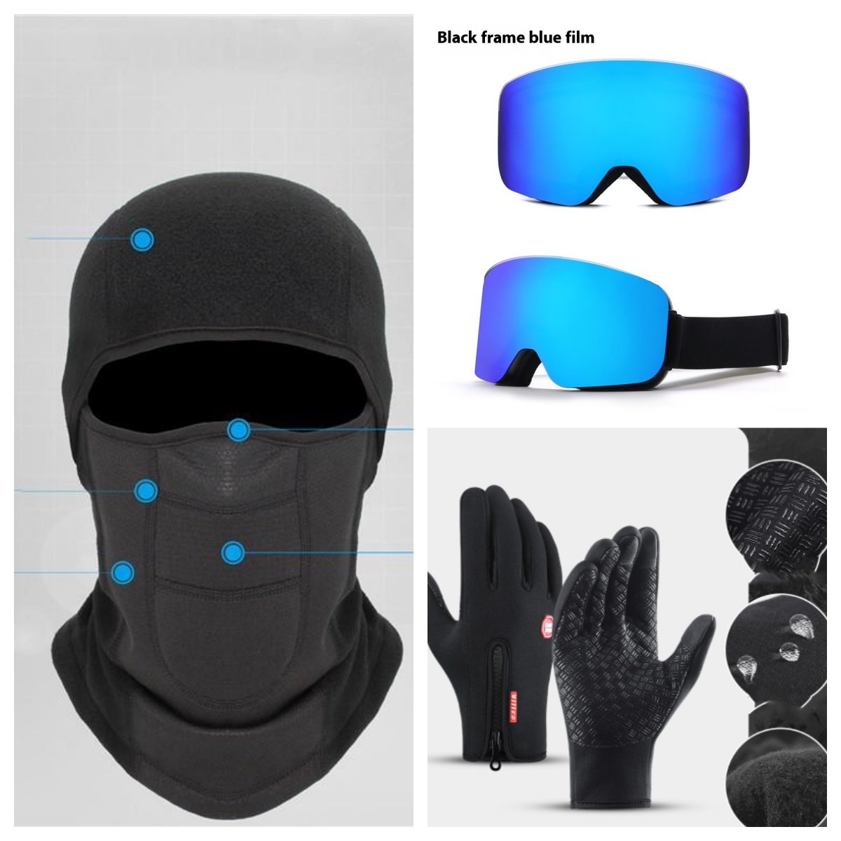 Winter Gloves Touch Screen Riding Motorcycle Sliding Waterproof Sports Gloves With Fleece 3