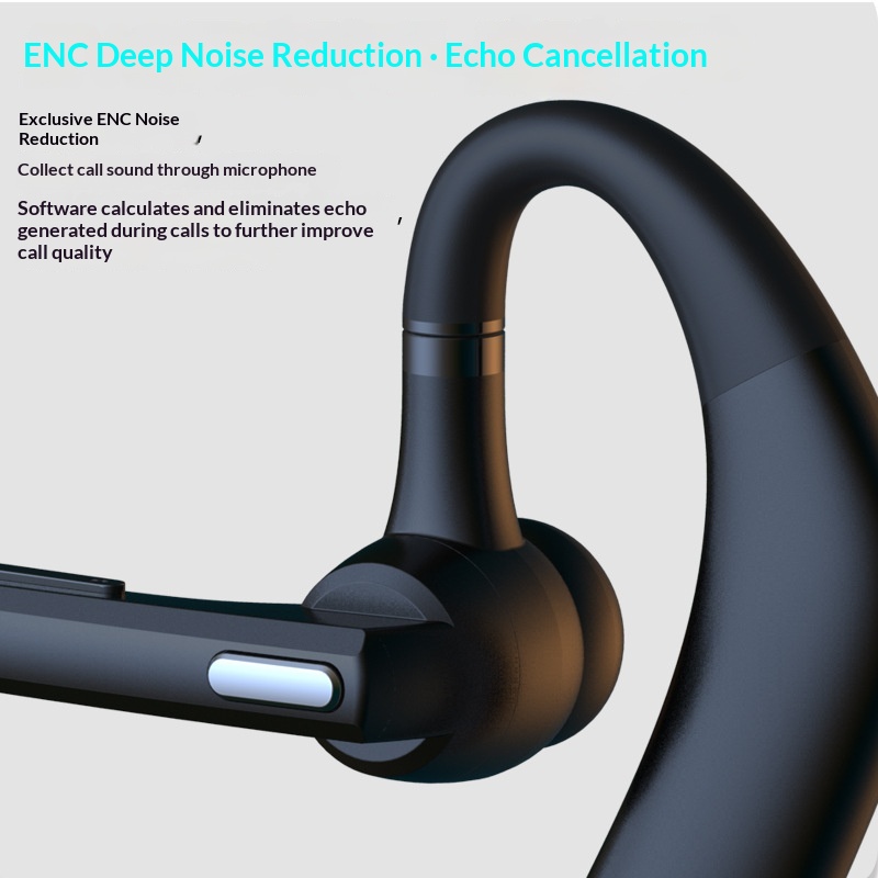 Single-ear Wireless Bluetooth Earhook Noise-canceling Headphones