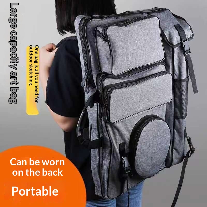 Art Drawing Bag Canvas Backpack In 4K Black, Extra Thick