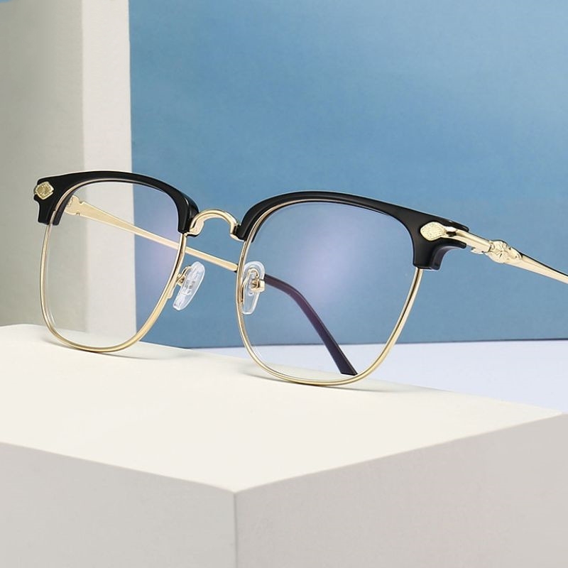 Eyebrow-frame Blue-light-blocking Reading Glasses