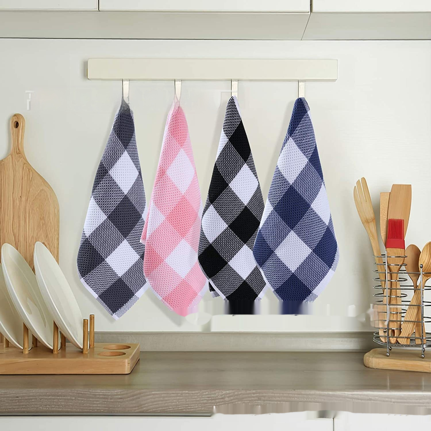 Pure Cotton Thickened Waffle-knit Kitchen Towelabsorbent And Colorfast