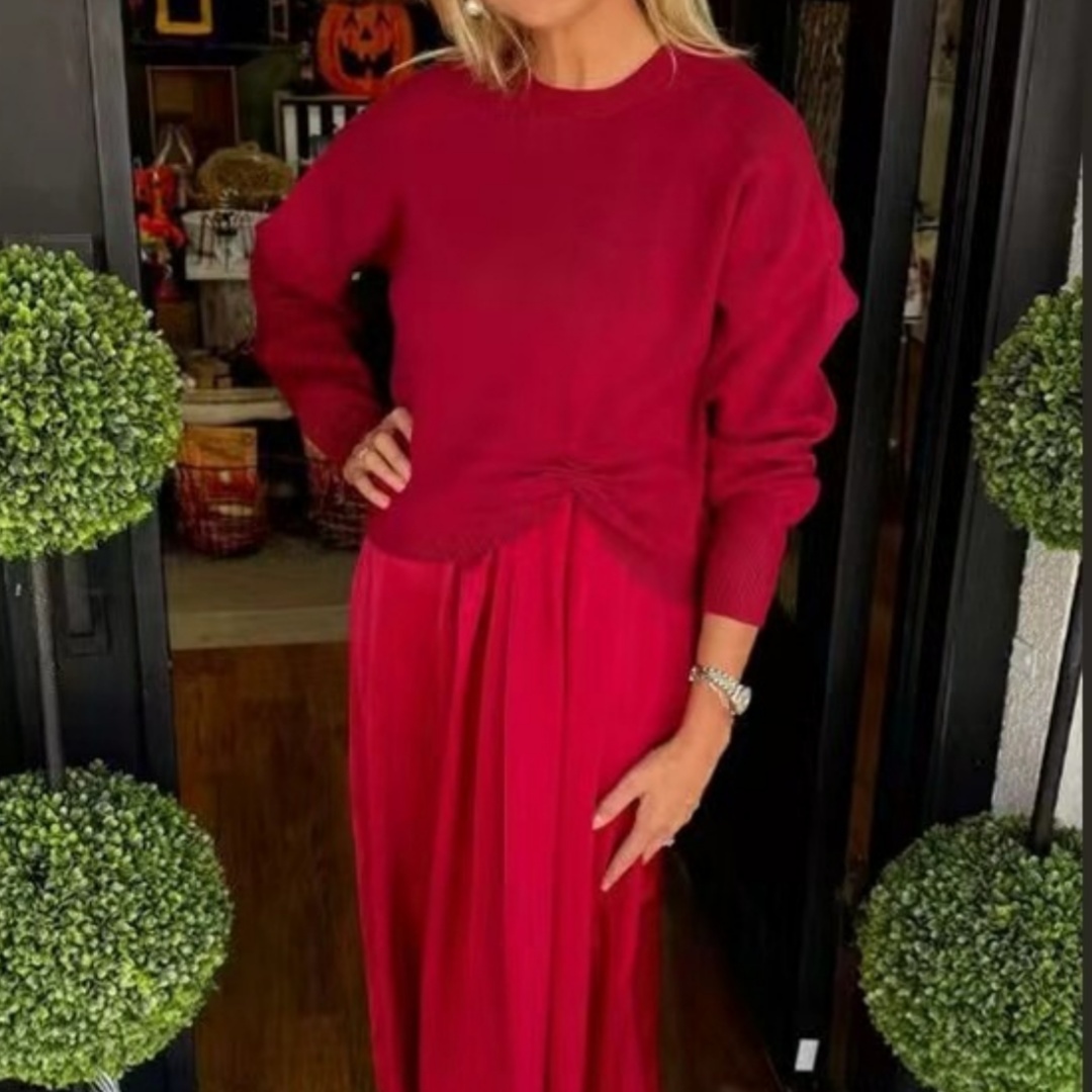 Womens Fashionable Casual Top And Dress Two-Piece Set For Women