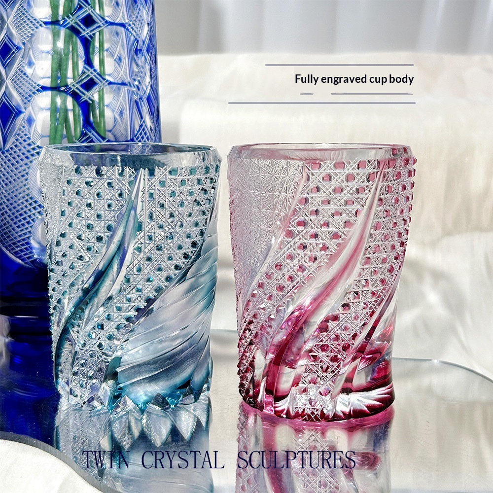 Exquisitely Hand Carved Glass Water Hyacinth