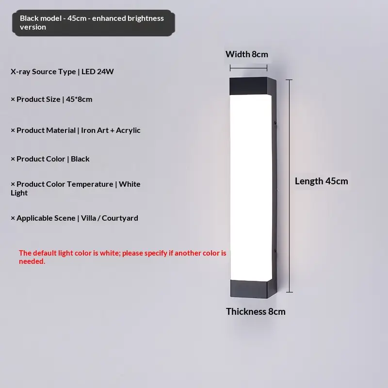 Long Wall Sconce Outdoor Courtyard Light