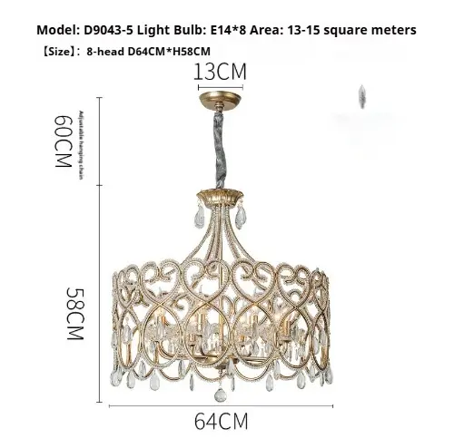 Aged Crystal Chandelier For A French-luxury Living Room