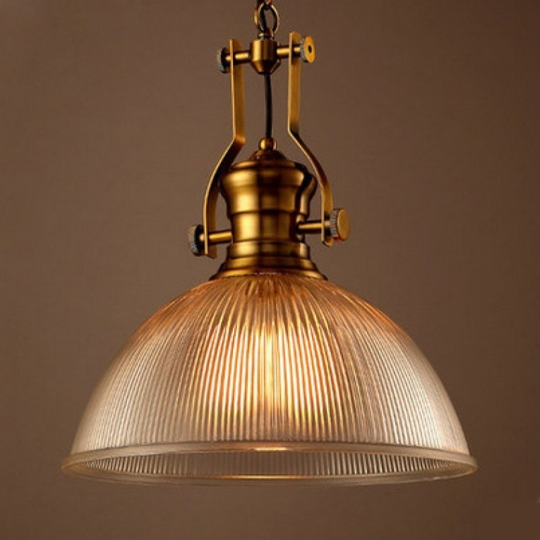 Creative Nordic Retro Industrial-Style Striped Glass Pendant Light