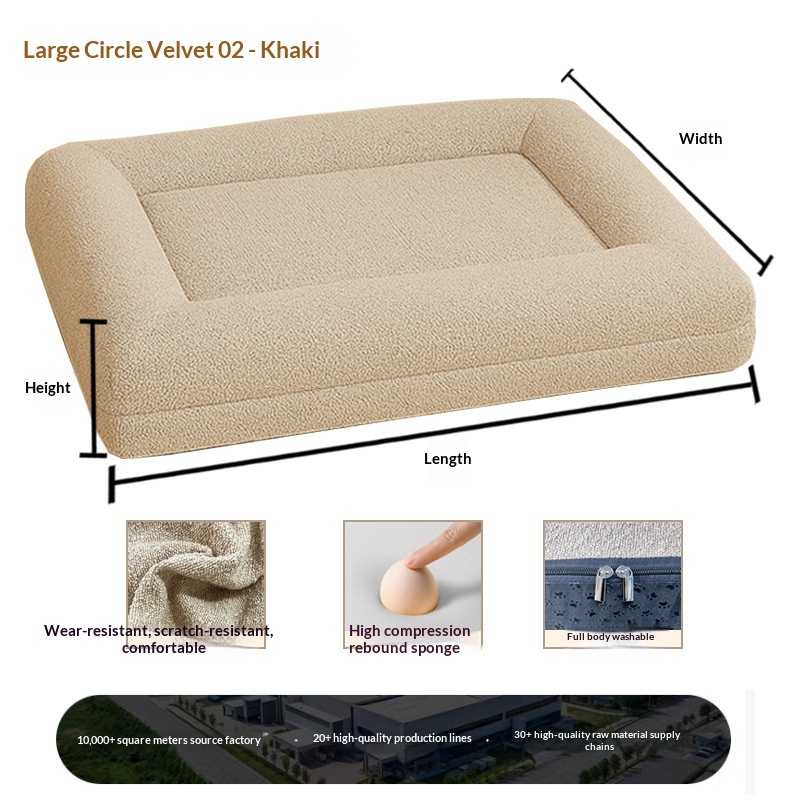 Removable And Washable, Extra-thick All-season Dog Sofa Bed With A Plush Sleeping Mat