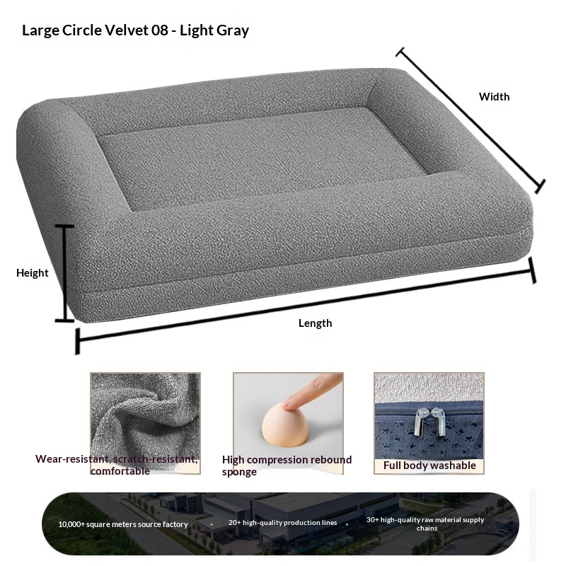 Removable And Washable, Extra-thick All-season Dog Sofa Bed With A Plush Sleeping Mat