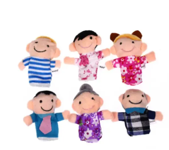 A set of 6 pieces of love each other, a family of fingers, a family of six early childhood puppet toys