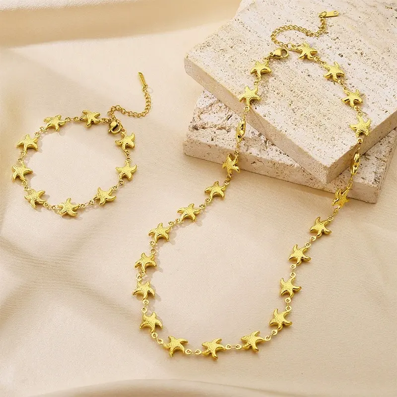 Titanium Steel Necklace And Earring Jewelry Set