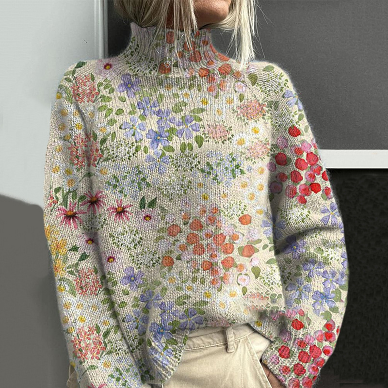 Autumn And Winter Loose-fitting Turtleneck Top Casual Drop Shoulder Turtleneck