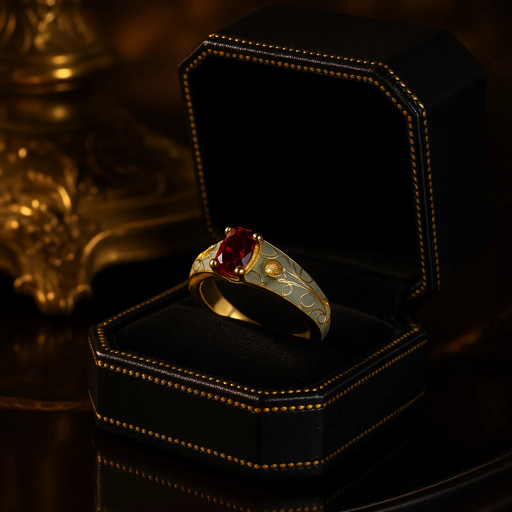 Stylish And Elegant Red Crystal Ring - Jewelry & Watches