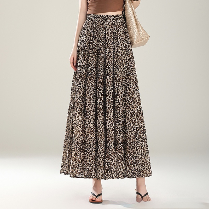 Casual A-line Skirt With An Elastic Waist