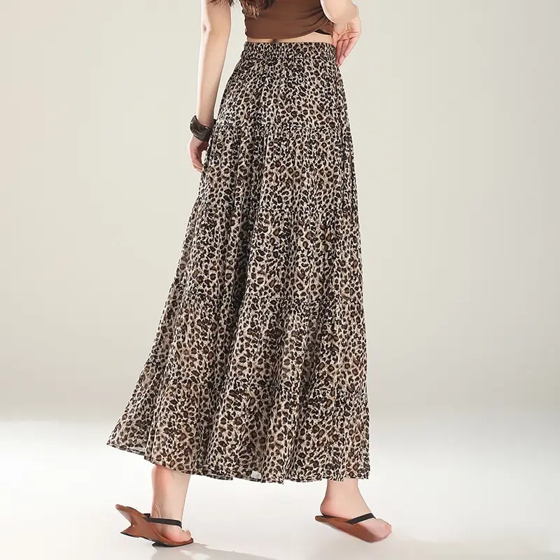 Casual A-line Skirt With An Elastic Waist