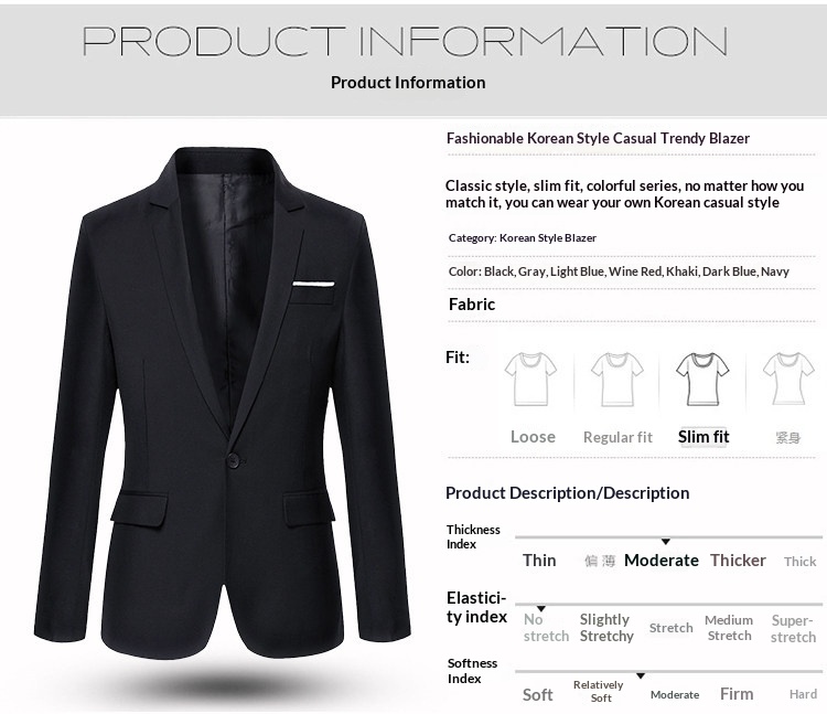 Einknopf Bräutigam Sakko im koreanischen Stil