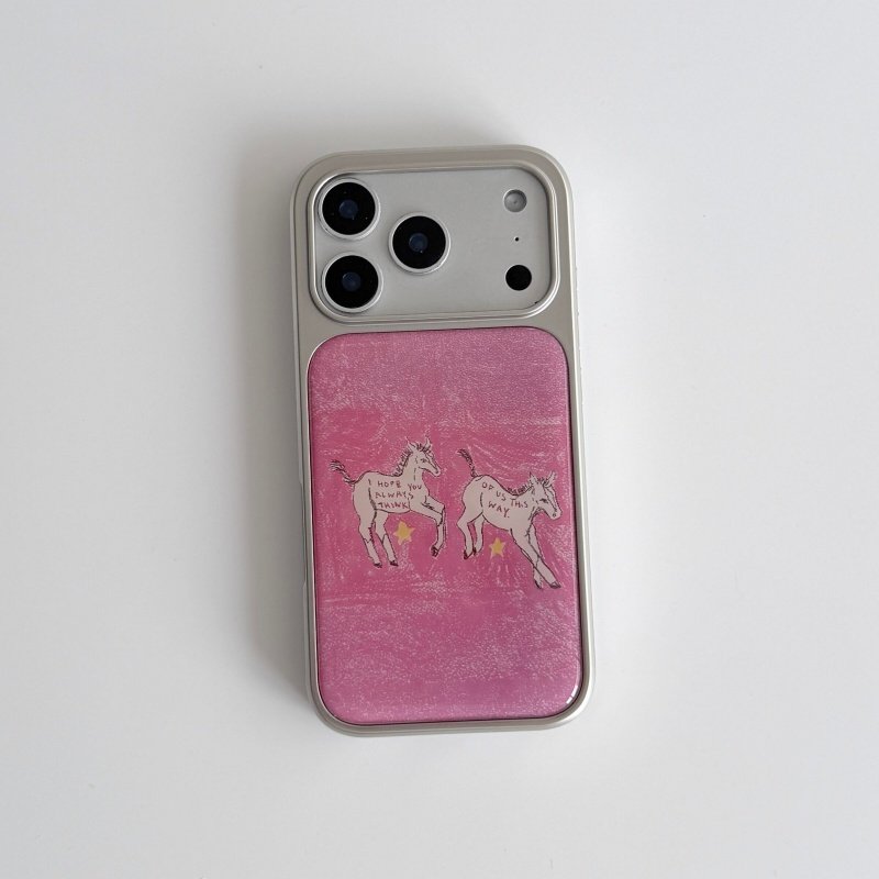 Creative Star Oil Painting Little Horse English-Label Phone Case