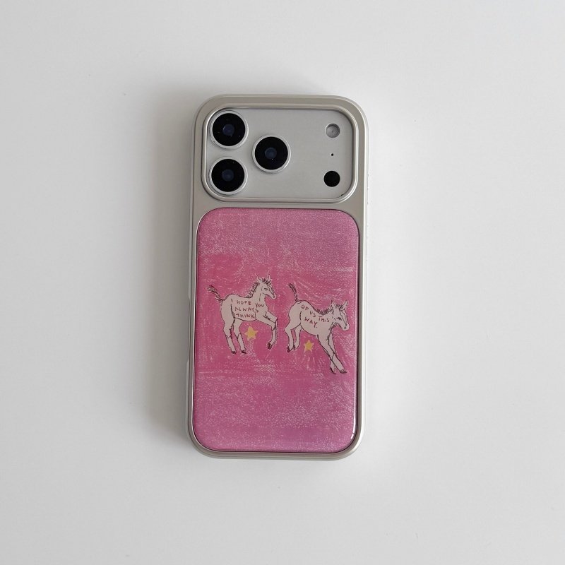 Creative Star Oil Painting Little Horse English-Label Phone Case
