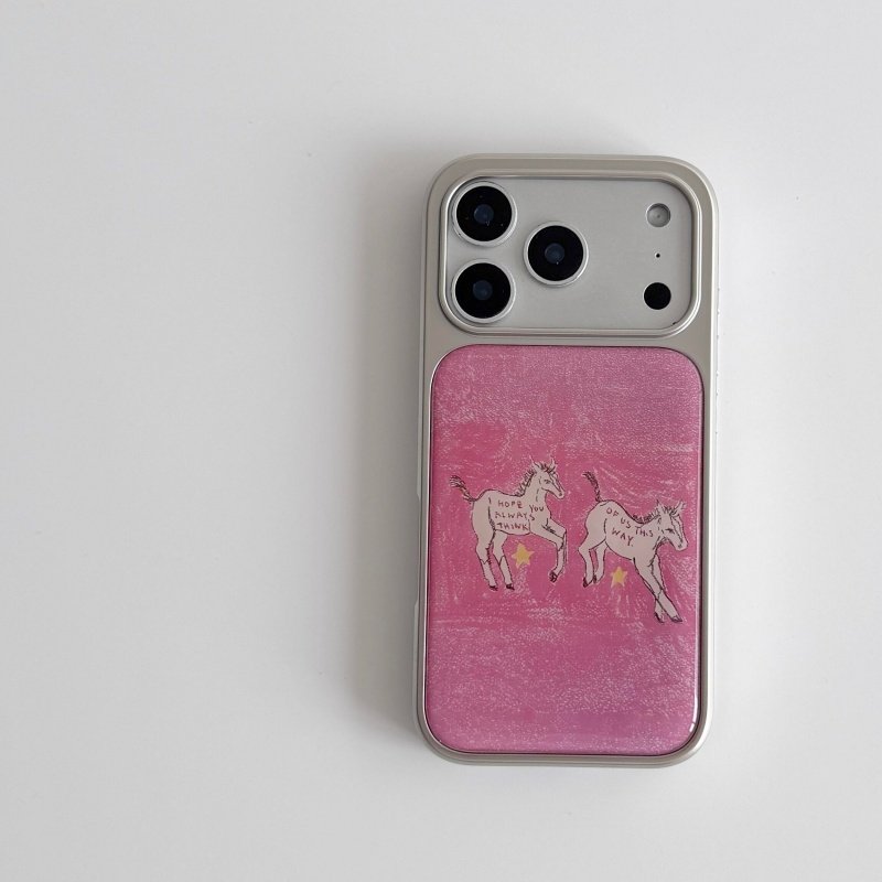 Creative Star Oil Painting Little Horse English-Label Phone Case