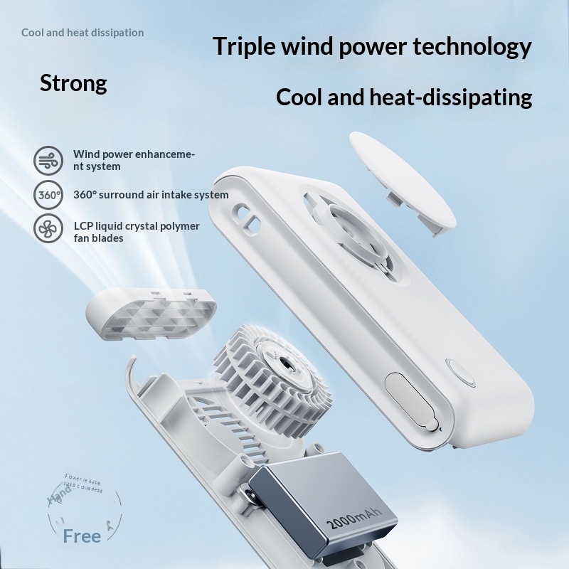 Waist-mounted Fan With A USB Charging Porthigh-output Portable Handheld Fan For Outdoor Use