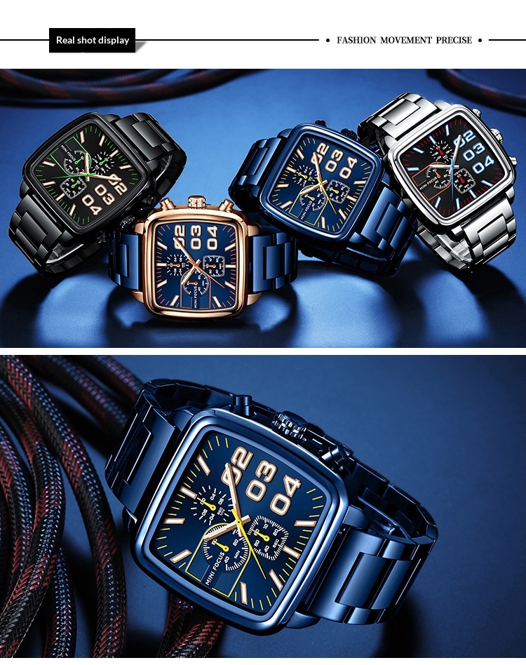 Mini Focus MF0314G Multifunctional Waterproof Quartz Watch for Men