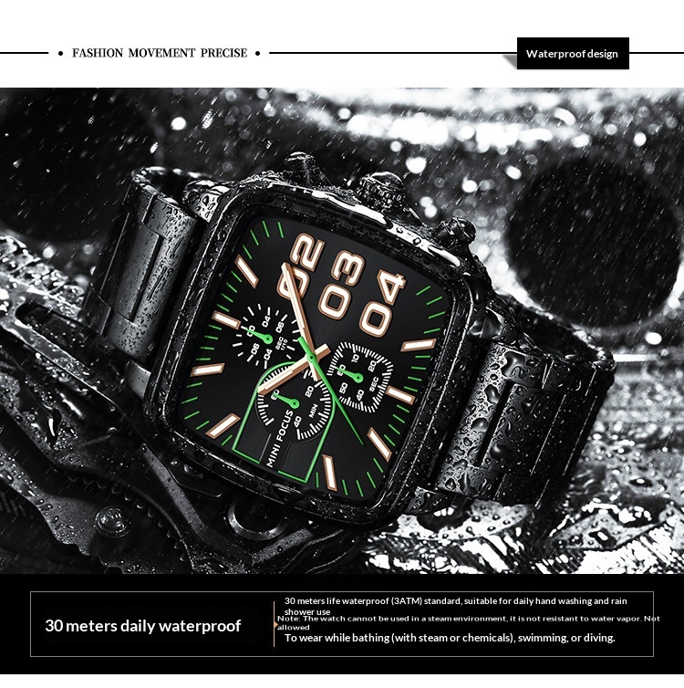 Mini Focus MF0314G Multifunctional Waterproof Quartz Watch for Men