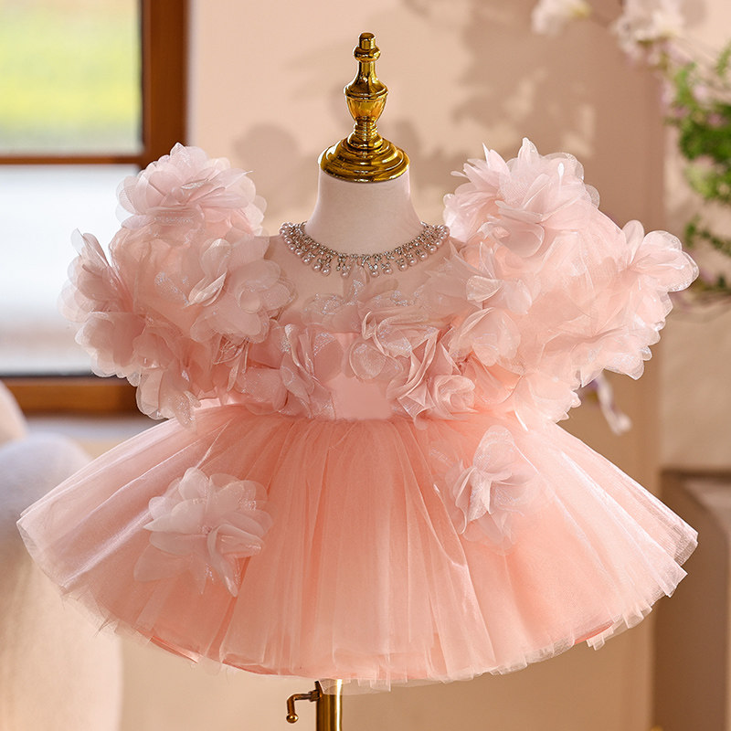 Summer Little Girl Host Dress Piano Performance Tutu