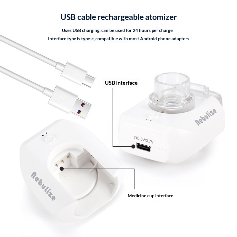 Ultrasonic Nebulizer  Portable Mesh Nebulizer Compact Compressor-based Portable Device