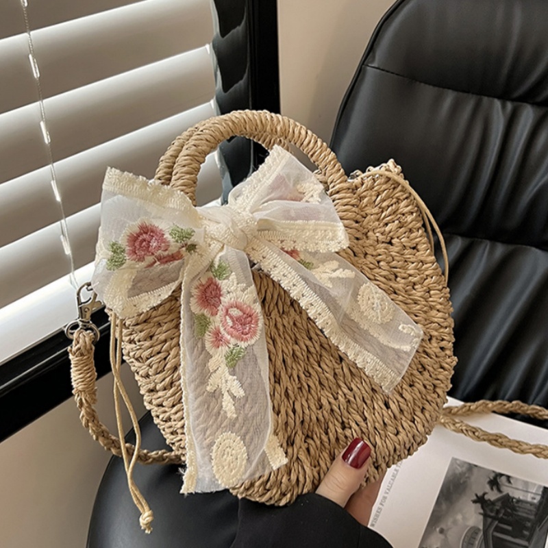 Straw Bag Fresh Simple Designcarry It By Hand Or Crossbody - Bags & Accessories