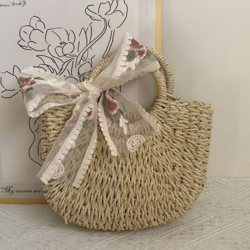 Straw Bag Fresh Simple Designcarry It By Hand Or Crossbody