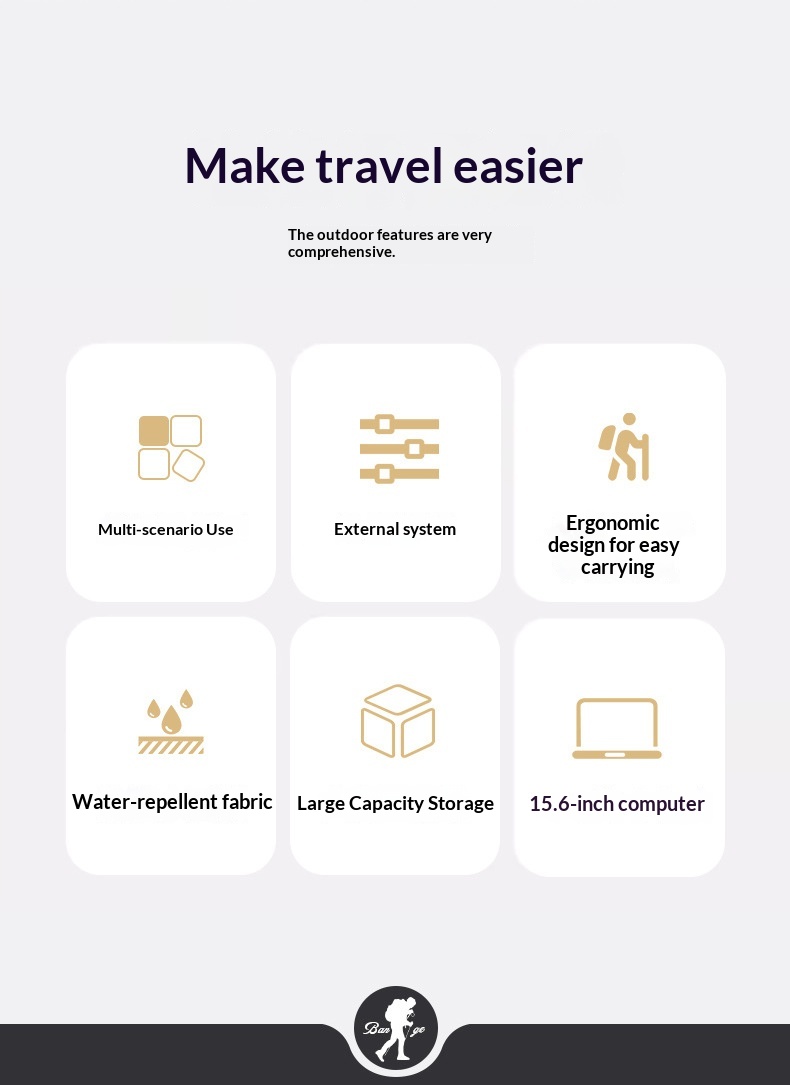 BANGE Outdoor Travel Backpack 15.6″ | Waterproof Camping Hiking Sports Mountaineering Backpack