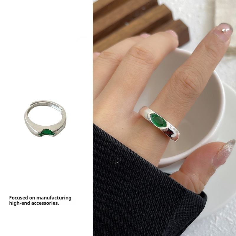 Women's Subtle Design Light Luxury Fashion Openwork 925 Silver Ring - Jewelry & Watches