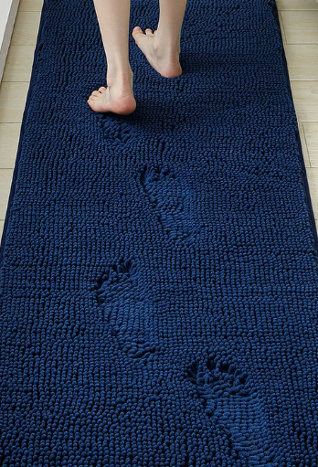Extra-long-pile Chenille Bathroom Rug Bedroom Bedside Rug Non-slip Bathroom Foot Mat