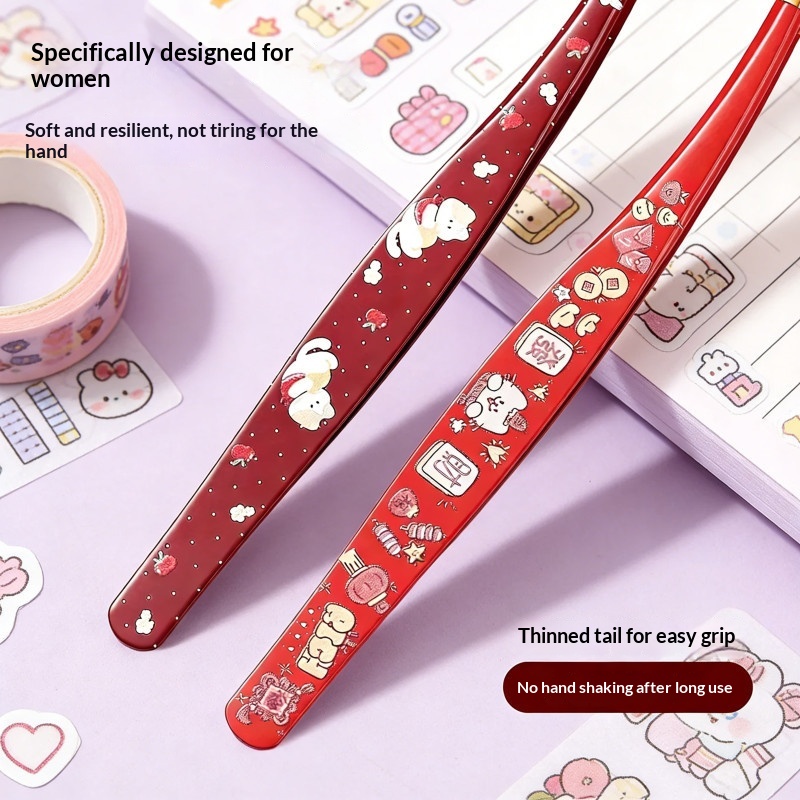 Tweezers Planner Accessories And Creative Stationery Tool Golden Feather Clip - Image 1