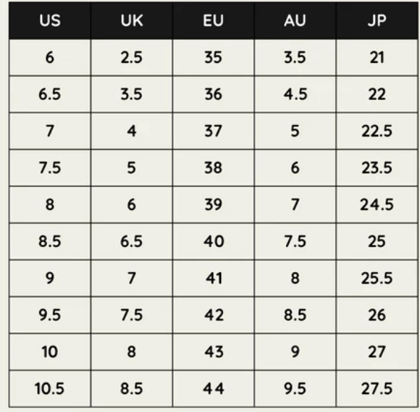 Women's Chunky Heel Pointed Toe Shoes Size Chart - EU US UK CM Conversion