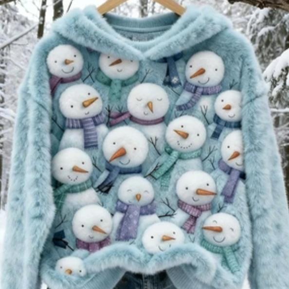 New Christmas Cute Pet Series Crewneck Hoodie With Printed Designs