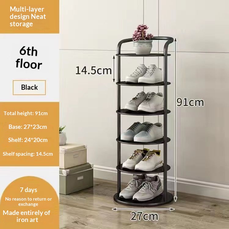 Shoe Rack Shelf Home Doorway Simple Narrow Storage Small Narrow Artifact Shoe Cabinet Iron Multi-layer Space Dormitory